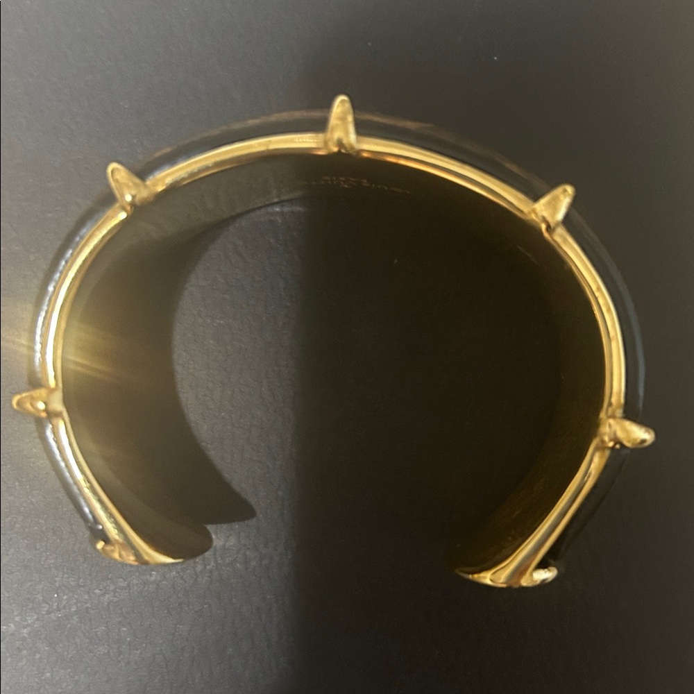 Louis Vuitton Brown Monogram Resin Cuff with Gold Accents - Picture 8 of 8